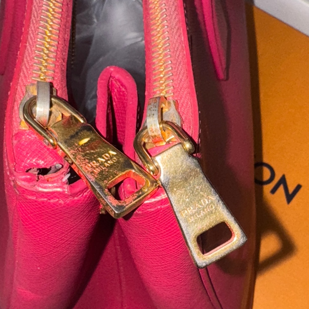 AUTHENTIC Prada Women's Red Leather Satchel - Picture 7 of 15